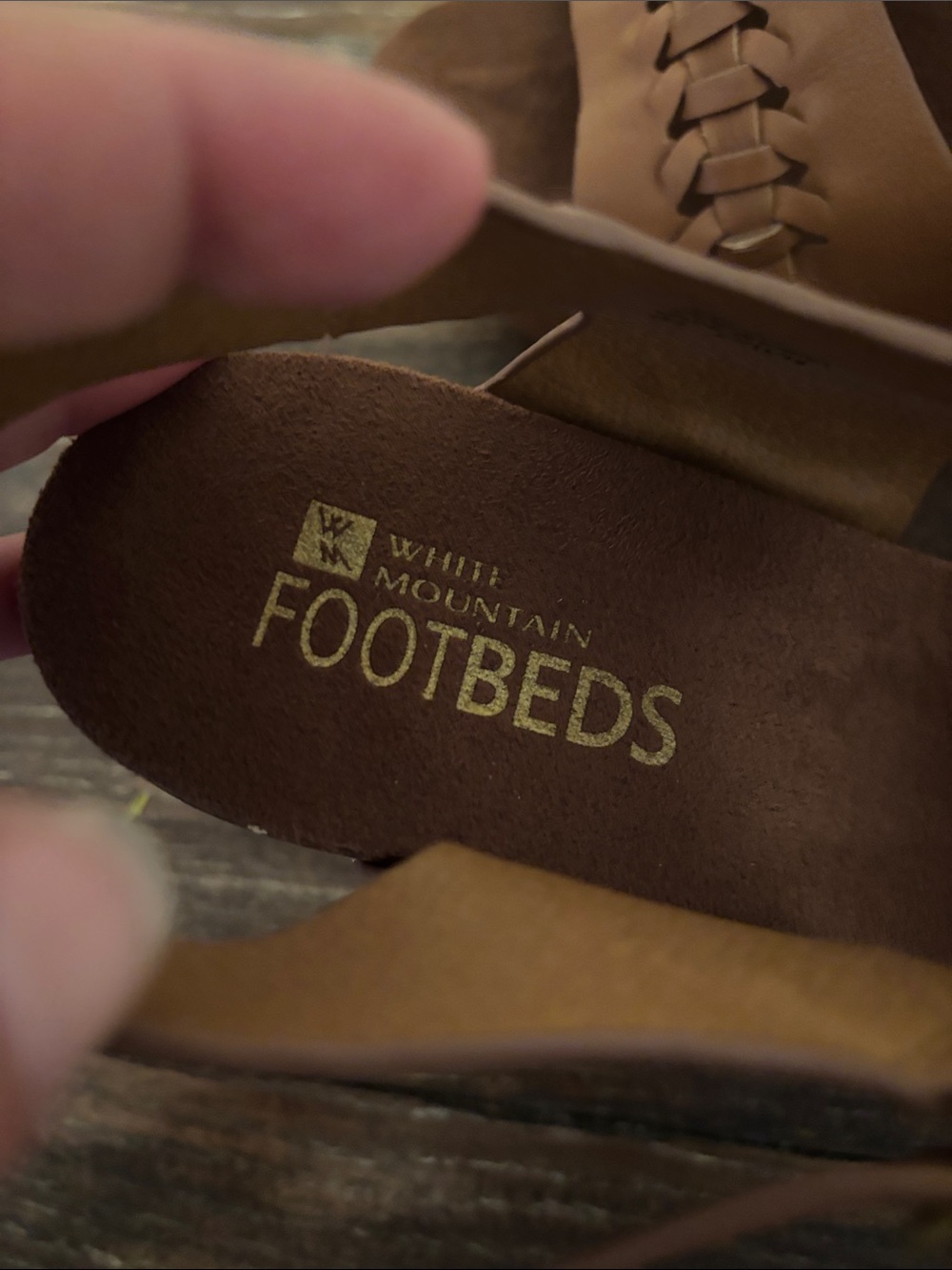 White Mountain Brown Leather Platform Sandals with Buckle - Picture 2 of 6